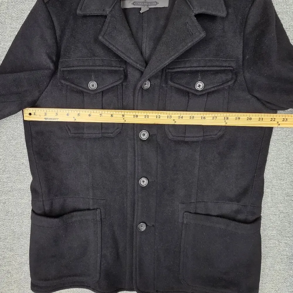 BANANA REPUBLIC TRAVEL & SAFARI 100% WOOL FIELD JACKET – BLACK – SIZE MEDIUM